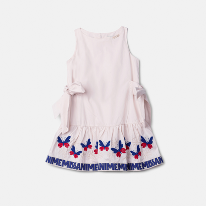Vestido Infantil Laços Laterais e Bordados Borboletas - Animê