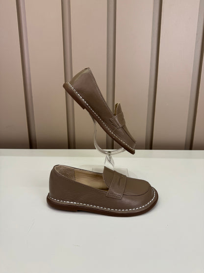 Mocassim Infantil Couro Moca Grigio - Petit Cheval