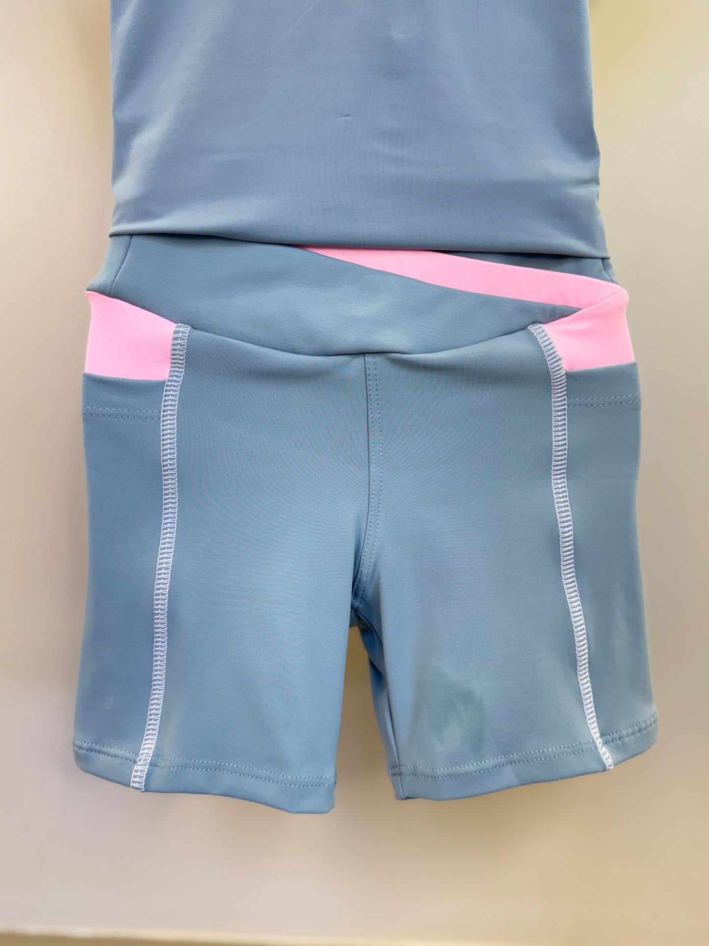 Conjunto Infantil Blusa Maria Cloud Ballet Cinza e Bermuda Sara Ballet Cinza - Siri Sport