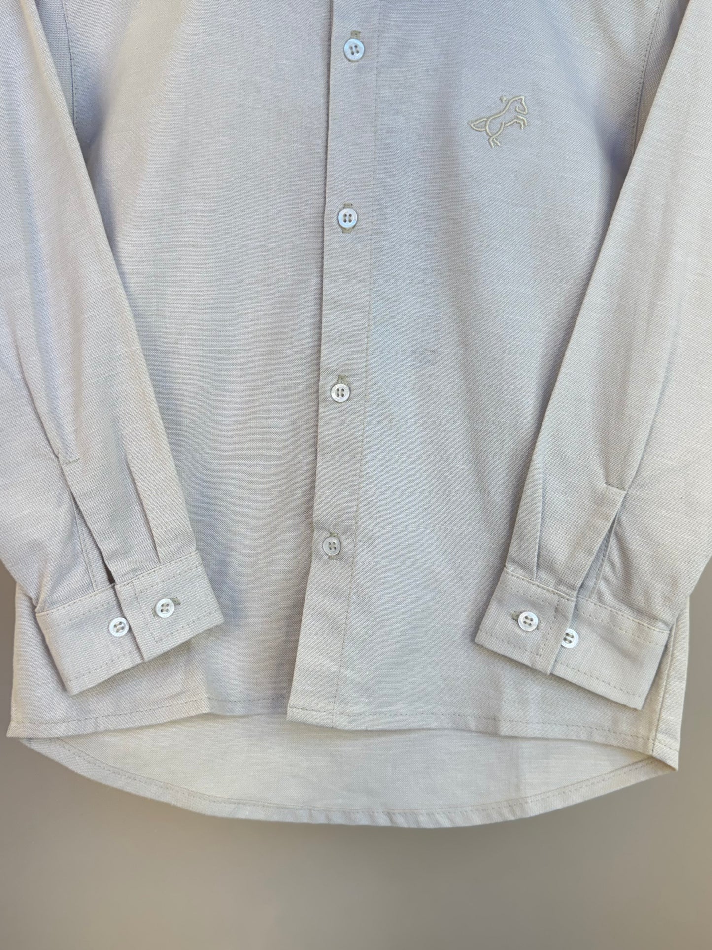 Camisa Infantil Social Oxford Bege - Dame