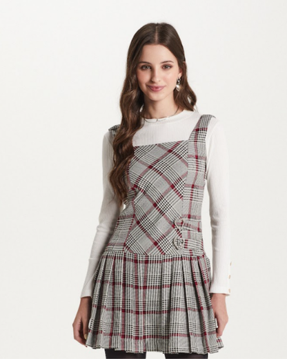 Vestido Teen Alfaiataria Com Blusa Detalhe Botões - Two In