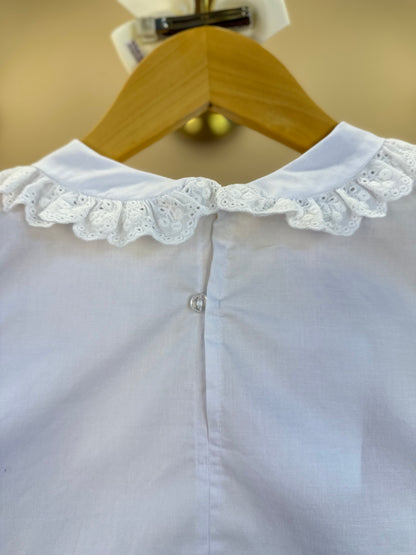 Salopete Infantil Pied Poule Laço com Camisa Gola Babadinho Branca  - Gabriela Aquarela