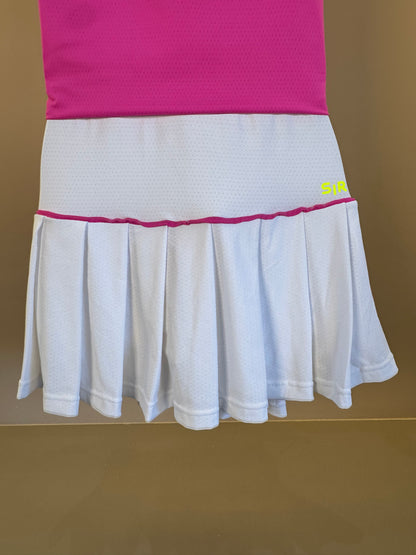 Conjunto Infantil Regata Sara Dry e Saia Fernanda Dry Badminton Branco - Siri Sport