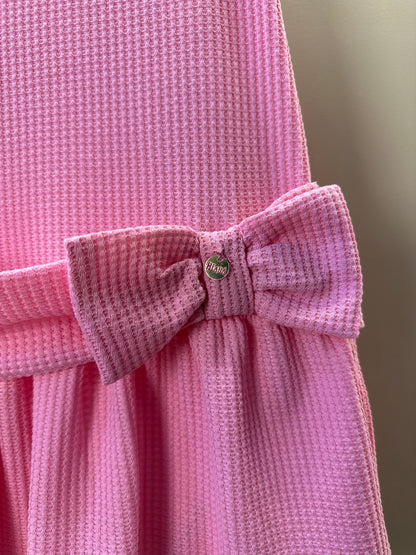 Vestido Infantil Jumper Detalhe Pala e Laço Rosa - Beabá