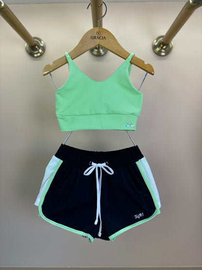 Conjunto Infantil Top Sara Maxxi Conexão e Short Infantil Lorena Eclética Conexão - Siri Sport