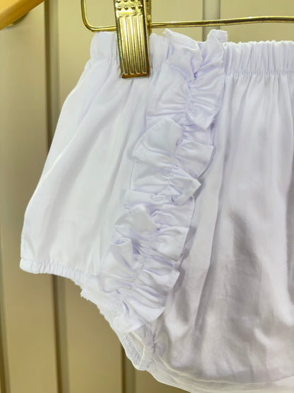 Conjunto Bebê Bata Linho Multi Laços e Calcinha - Petit Cherie