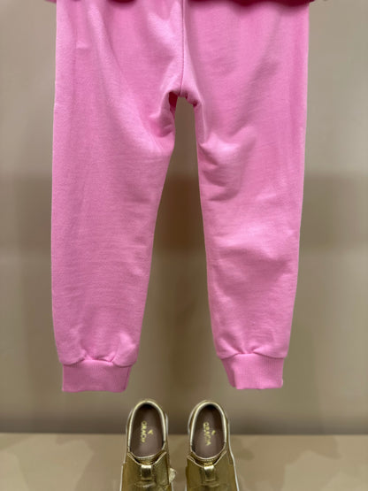 Conjunto Infantil Casaco e Calça Moletom Rosa Girly - Animê Petite