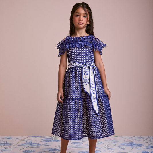 Vestido Infantil Tule Bordado Midnight - Animê
