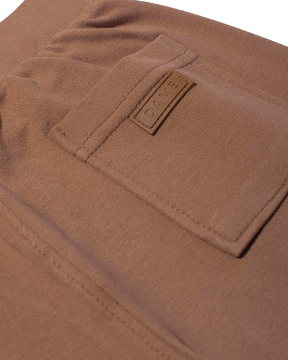 Conjunto Infantil Camiseta Algodão Teddy Natal e Bermuda Moletom Bolso Embutido Chocolate - Dame