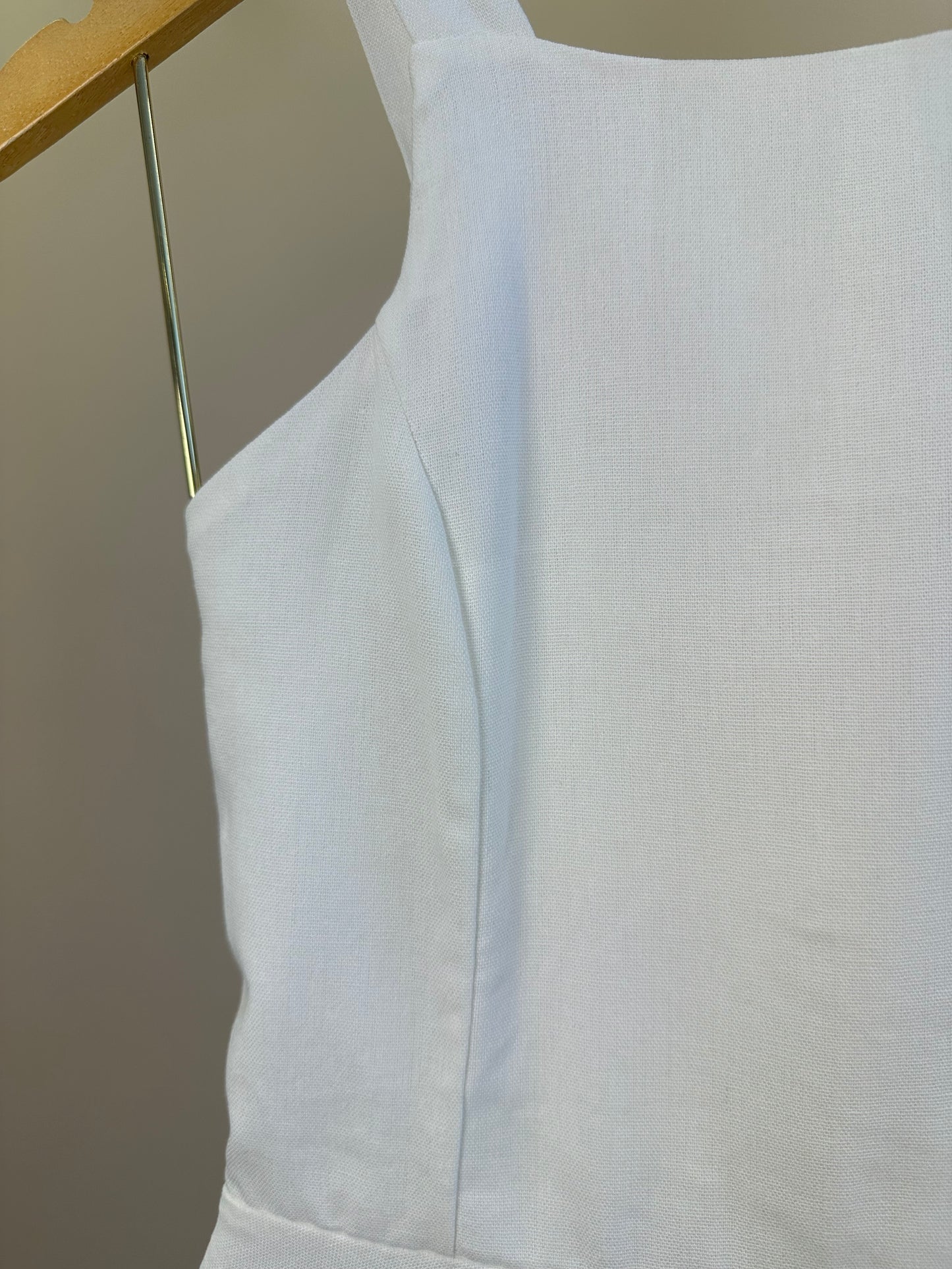 Vestido Teen de Linho Acinturada - Vanilla Cream