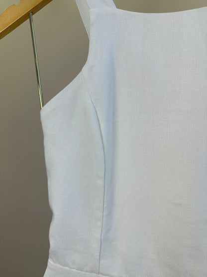 Vestido Teen de Linho Acinturada - Vanilla Cream