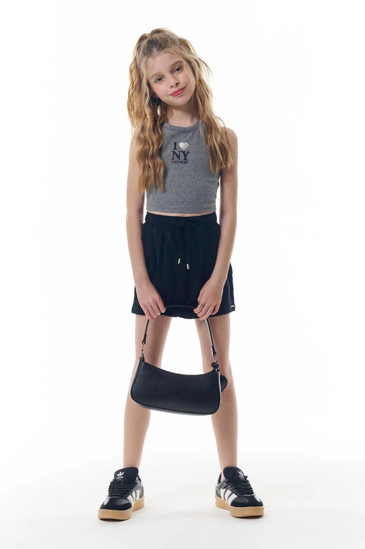 Conjunto Teen Blusa Regata e Short-Saia Molevisco - Vic Vick