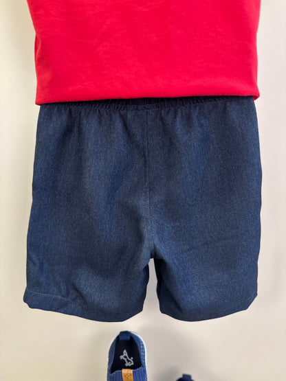 Conjunto Infantil Camiseta MC Le Mans e Bermuda Jeans - Youccie