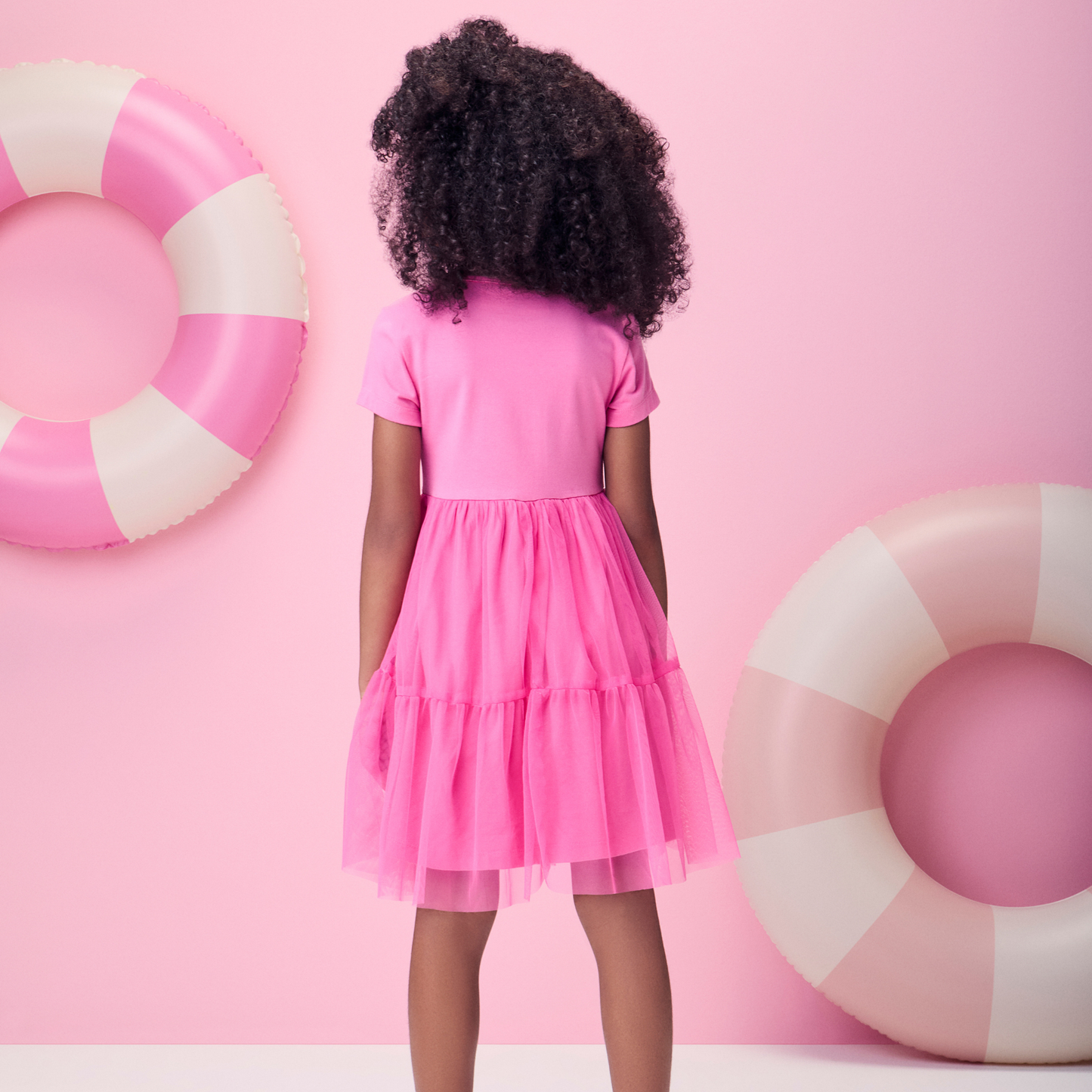 Vestido Infantil Hello Kitty Tule Rosa Cherry - Momi