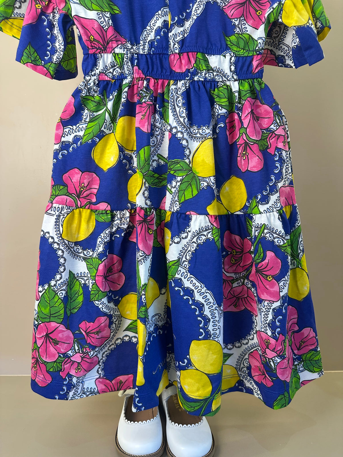 Vestido Infantil Estampa Primavera Floral e Limões - Animê