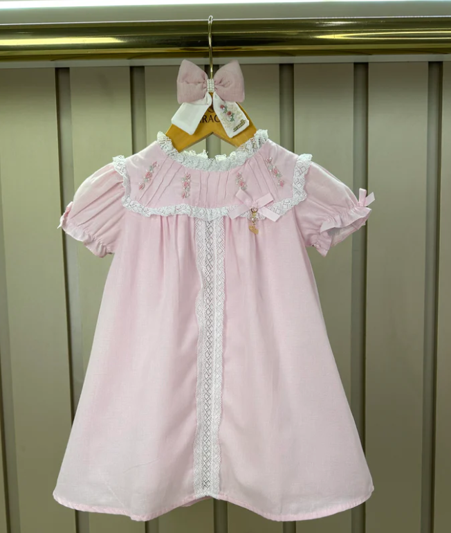 Vestido Infantil Bordado Laço e Renda - Roana