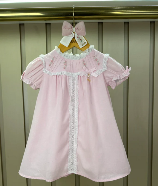 Vestido Infantil Bordado Laço e Renda - Roana