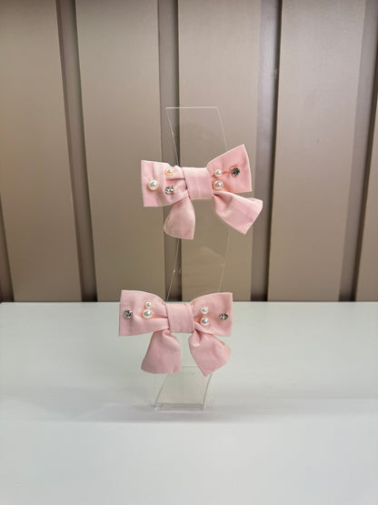 Presilha Infantil Laços Bordados Com Cristais - Pituchinhus