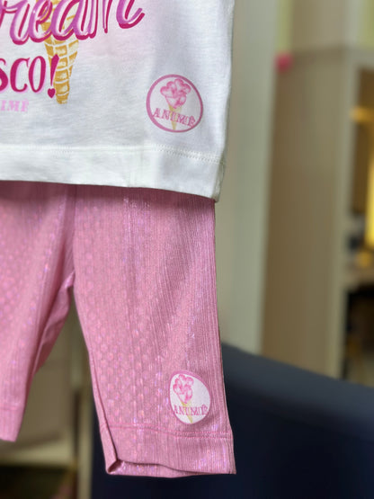 Conjunto Infantil Blusa e Bermuda Summer Collection Rosa - Animê