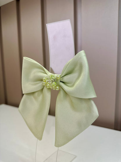 Laço Infantil Bouquet Flores Verde - Mio bebê