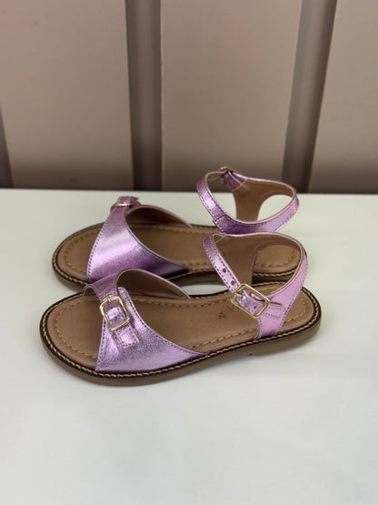 Sandália Infantil Mel Rosa Metalizado - Gracia