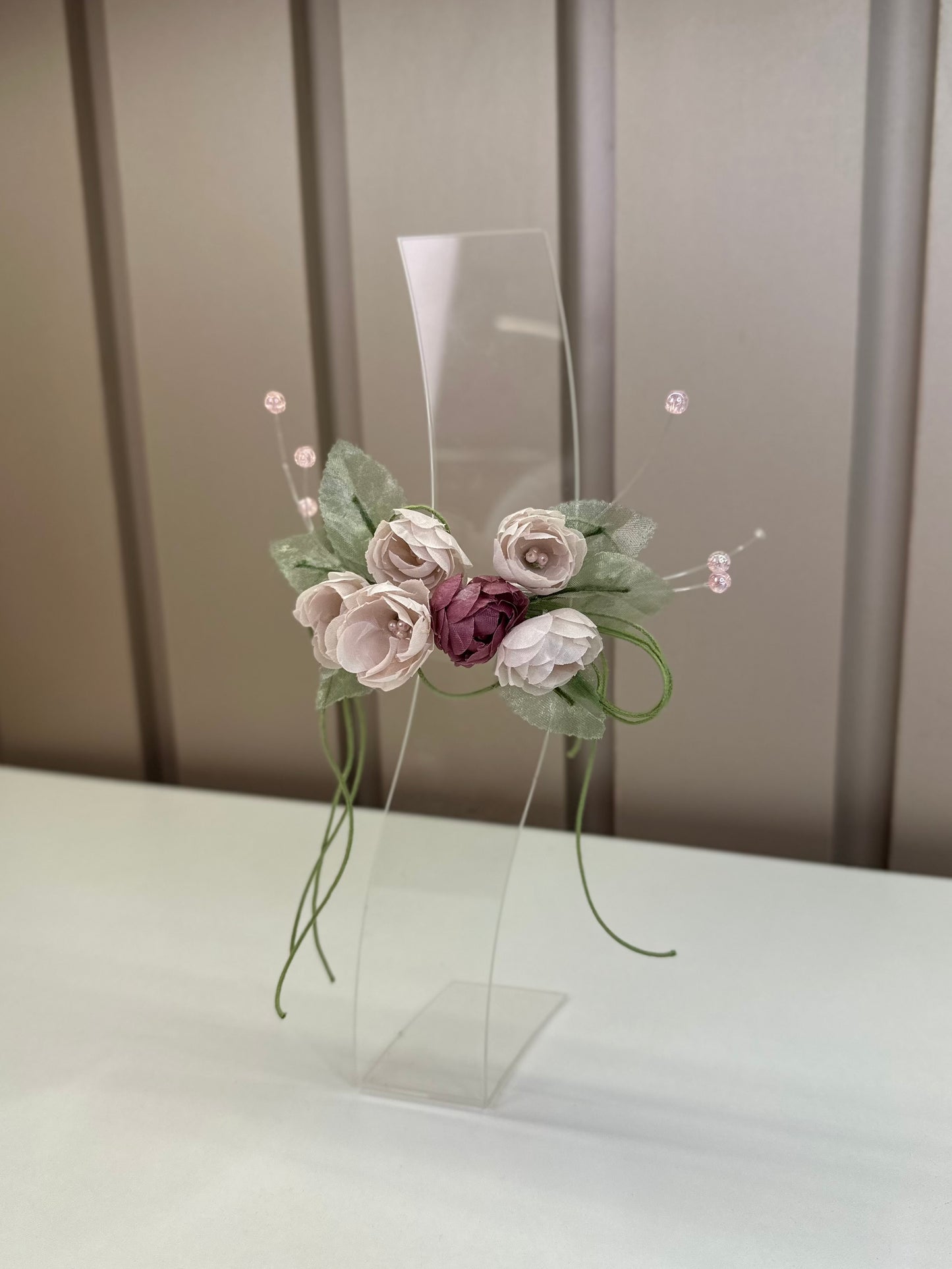 Laço Infantil Festa Tecido Bordado Champagne - Mio Bebê