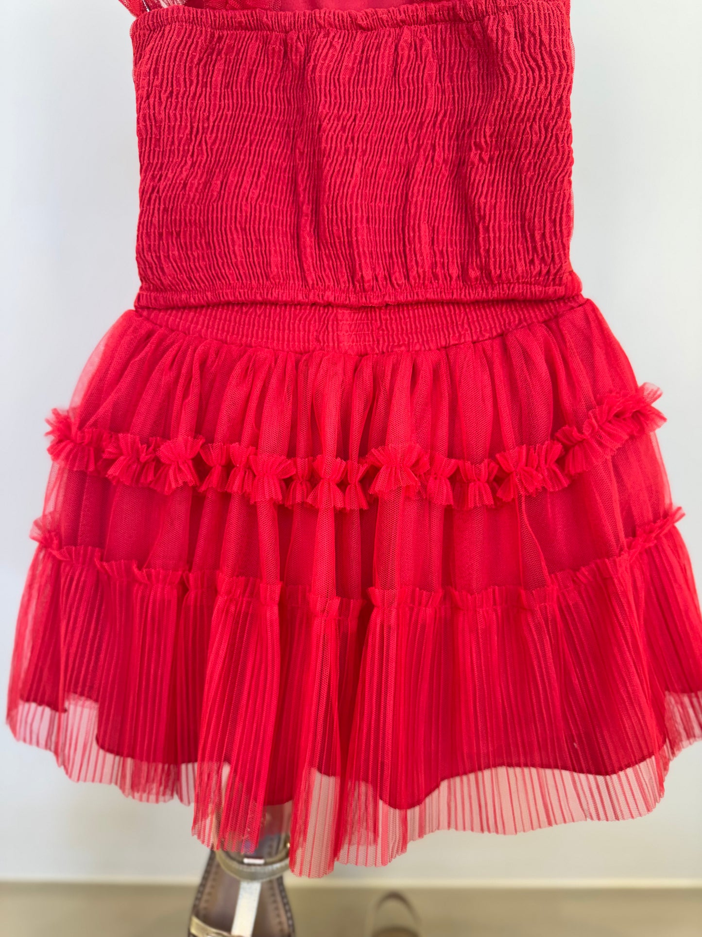 Conjunto Infantil Blusa Lacinhos e Saia-short Tule Babado