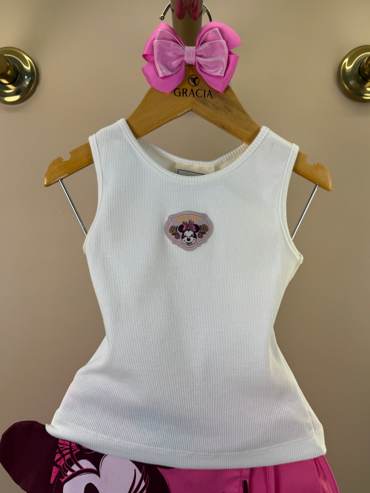 Conjunto Infantil Blusa e Shorts Saia Minnie Mouse - Animê