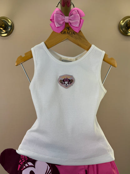 Conjunto Infantil Blusa e Shorts Saia Minnie Mouse - Animê