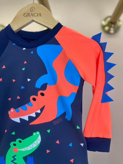 Conjunto Bebê Blusa de Proteção e Sunga Lucas Croc - Siri Kids