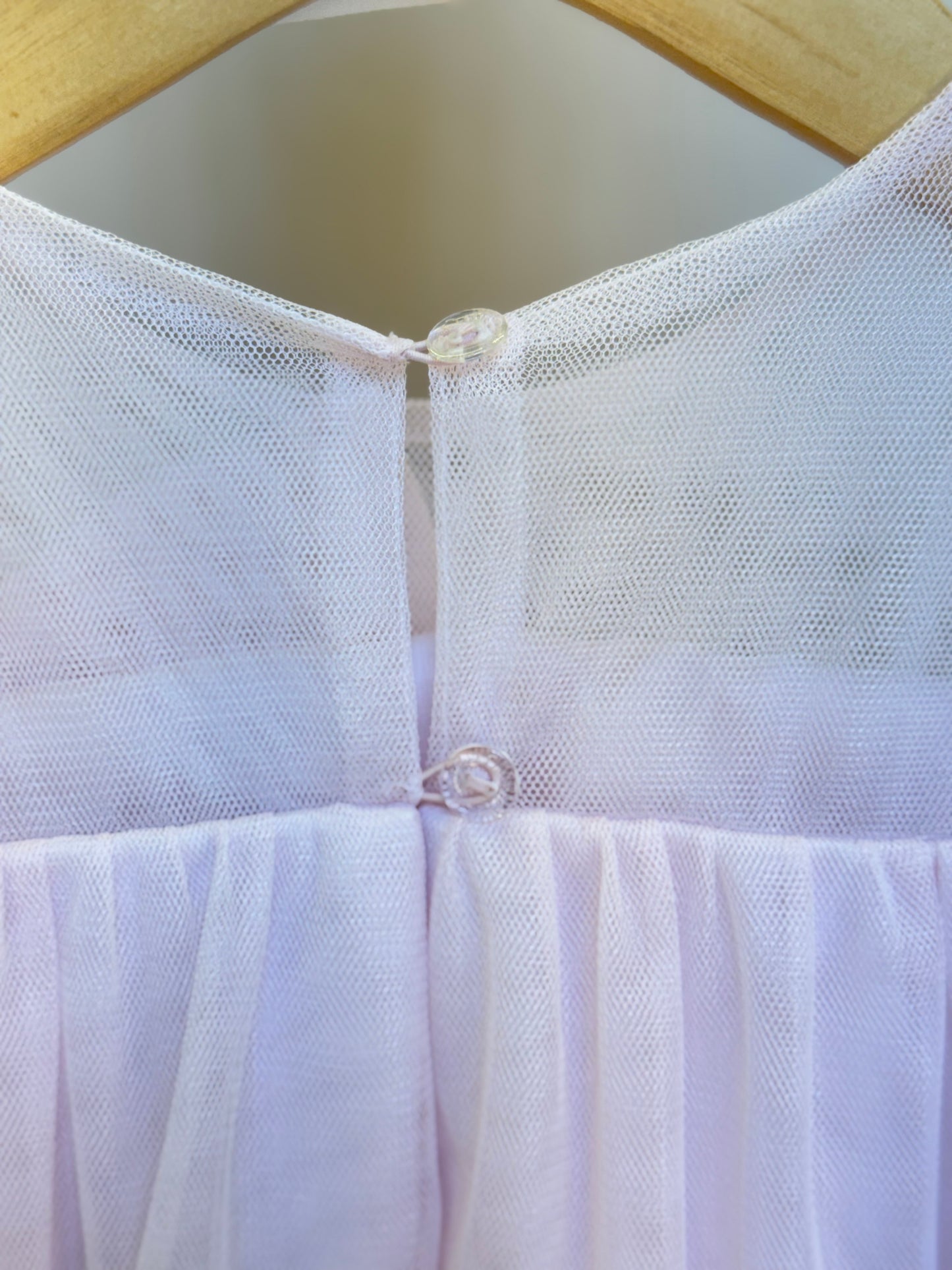 Vestido Infantil Trapézio Tule com Laço - Petit Cherie