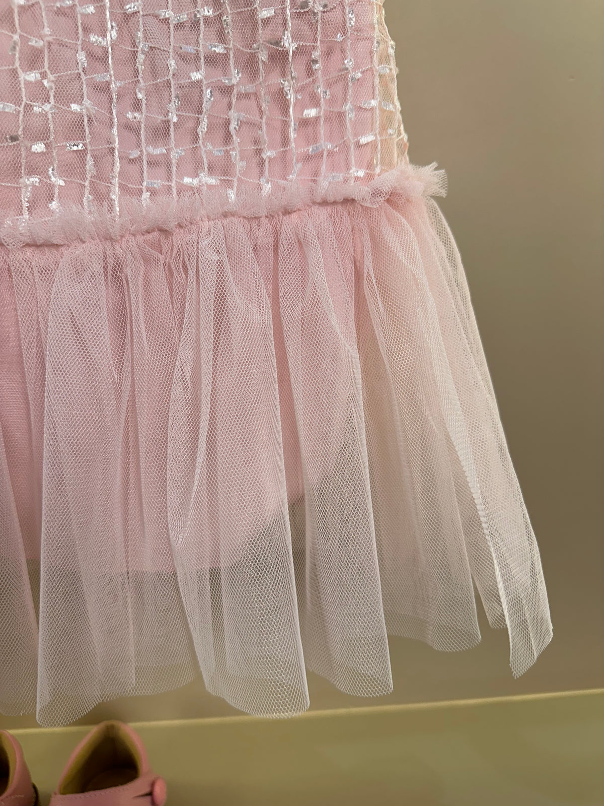 Vestido Infantil Texturizado Em Tule Rosa - Petit Cherie
