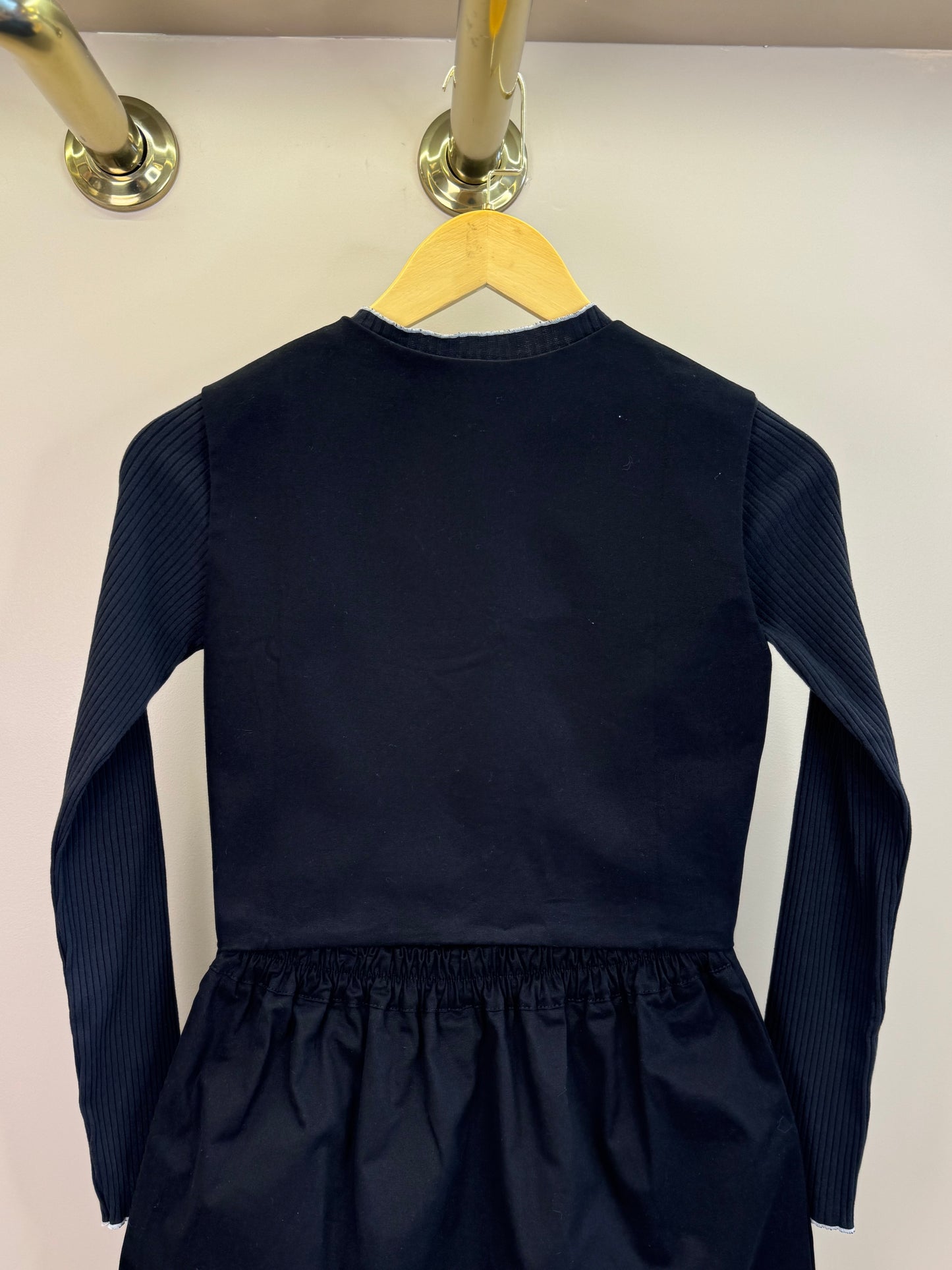 Conjunto Teen Blusa Canelada com Colete de Sarja Preto e Saia-Shorts Teen Sarja Strass Preto - Two In