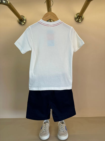 Conjunto Infantil Camiseta Algodão Big Wave e Bermuda Marinho - Beabá