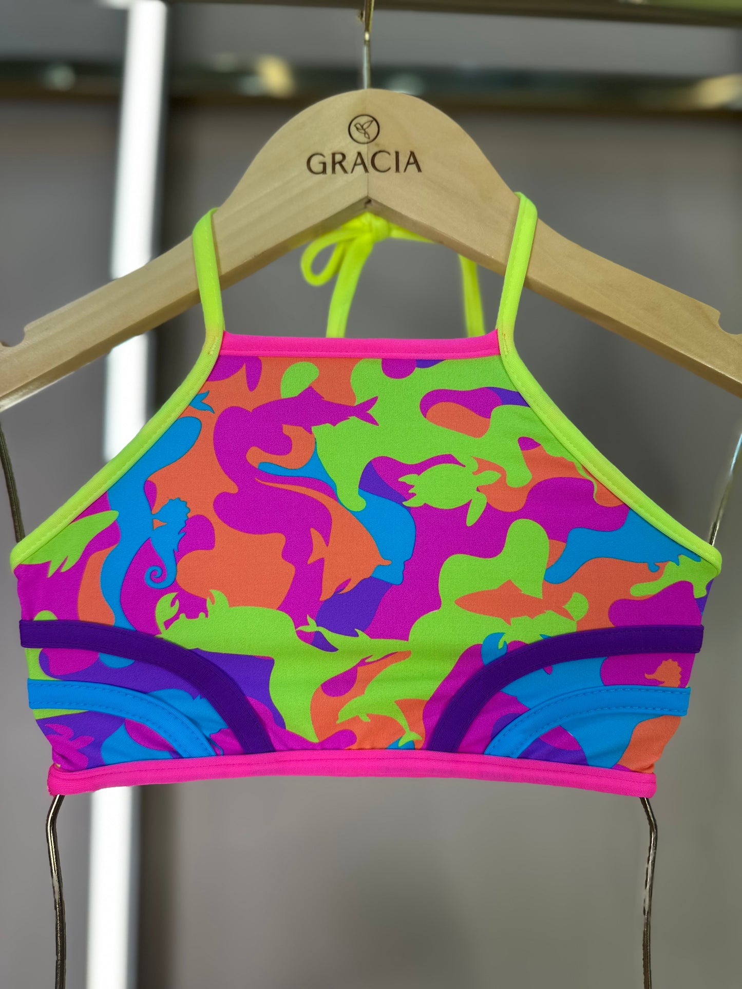Biquíni Infantil Cropped Julia Oceano Camuflado - Siri Kids