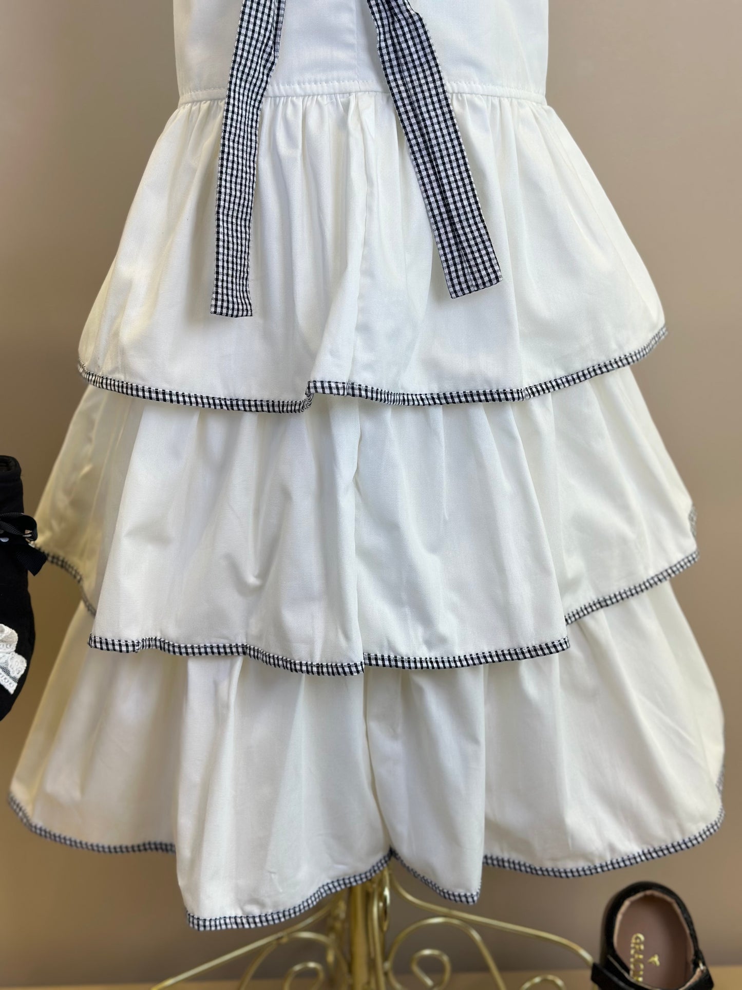 Vestido Infantil Babados Debrum Laço Xadrez - Pituchinhus