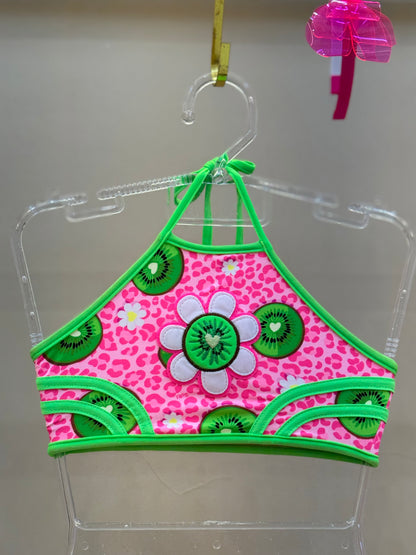 Biquíni Infantil Cropped Julia Aplic Est Kiwi - Siri Kids