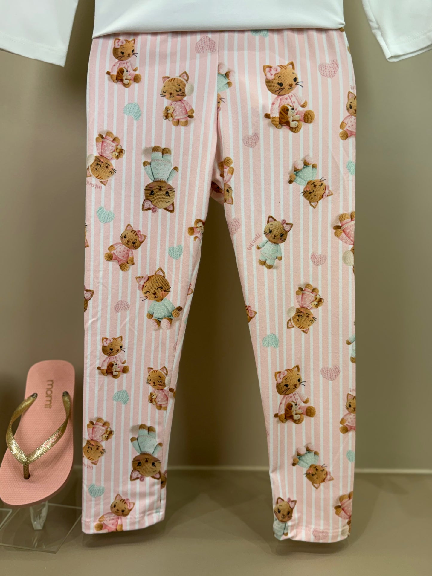 Pijama Infantil Blusa ML Sweet Dreams e Legging Ursinhas Rosa Claro - Infanti