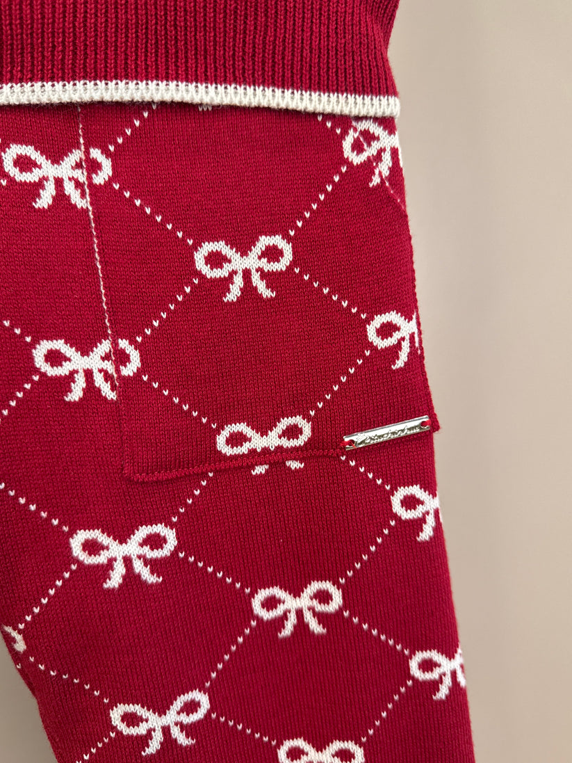 Calça Infantil Jogging Tricot Lacinhos Bala de Cereja - Pituchinhus