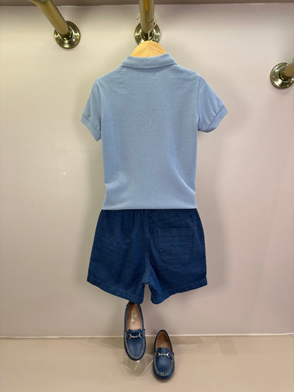 Polo Infantil Piquet Básica Azul Claro - Reserva Mini