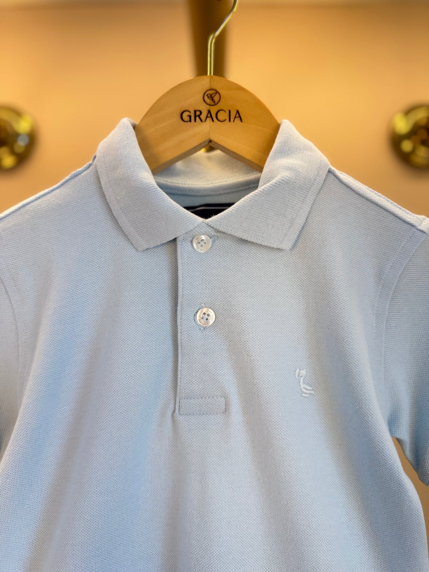 Polo Infantil Piquet Azul Céu - Dudes