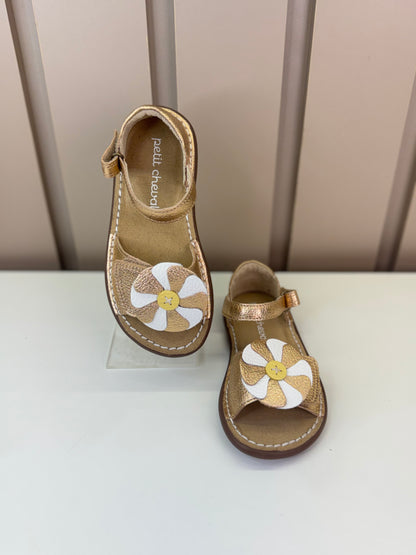 Sandália Infantil Rolimã Cobre/Flor Catavento - Petit Cheval