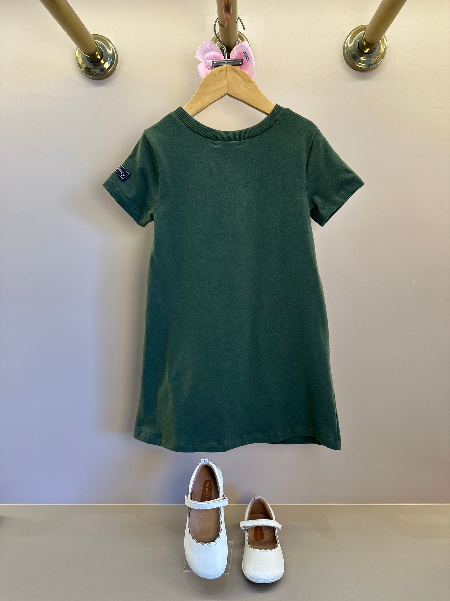 Vestido Infantil Trapézio MC Tico e Teco Verde Musgo - Momi