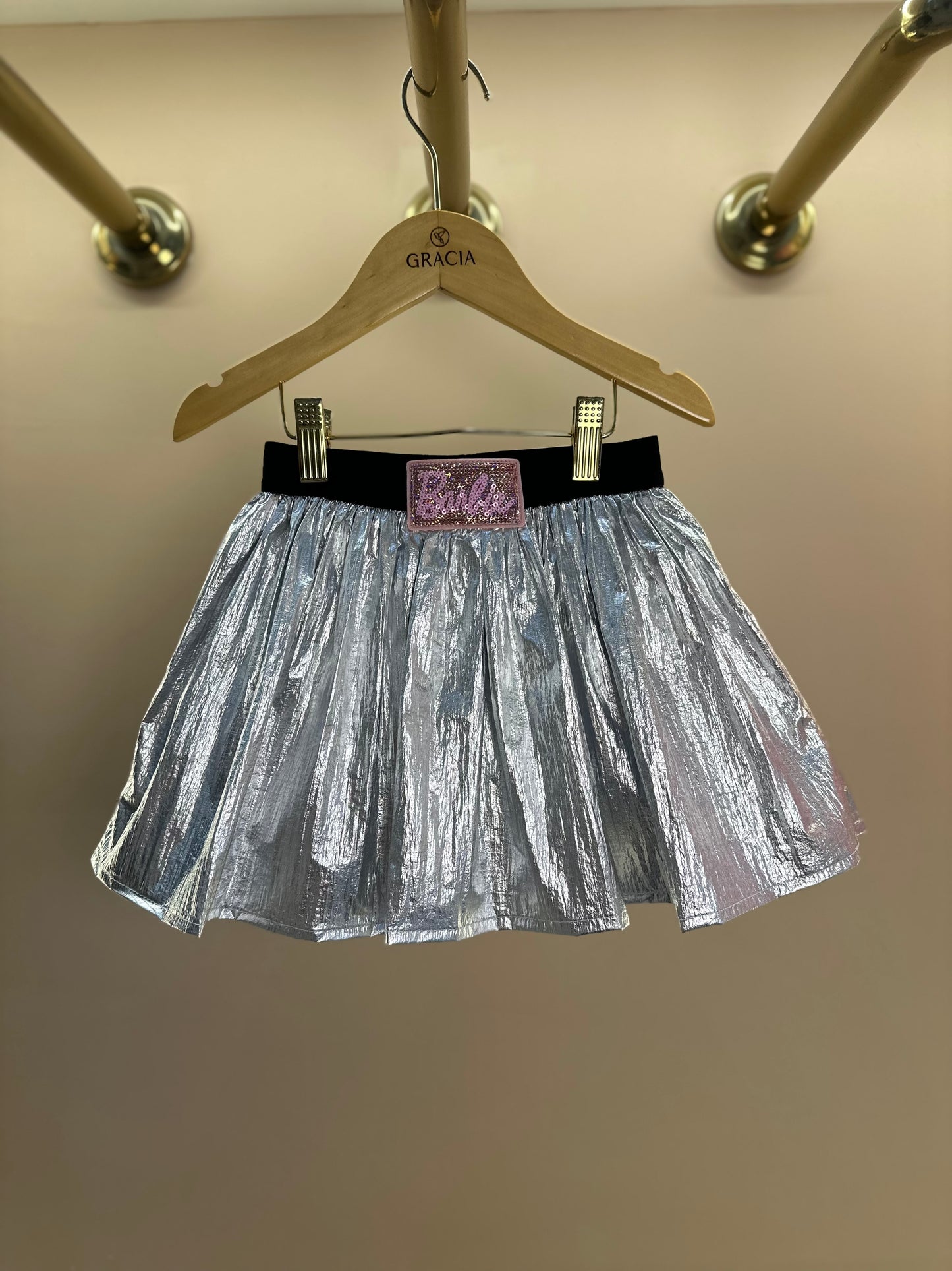 Saia Infantil Prata Patche Barbie - Pituchinhus