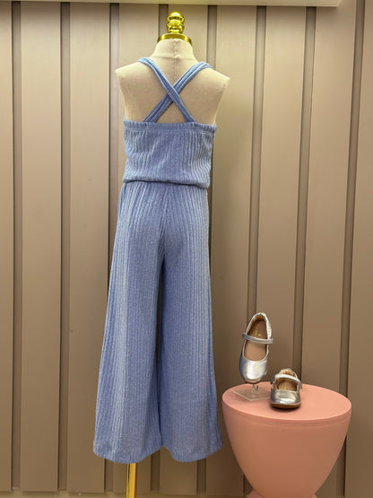 Conjunto Infantil Blusa com Casaco e Calça Azul - Luluzinha