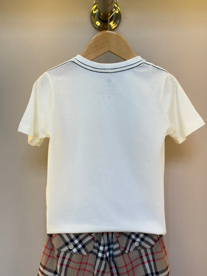 Conjunto Infantil Camiseta Urso e Bermuda Xadrez - Um Mais Um