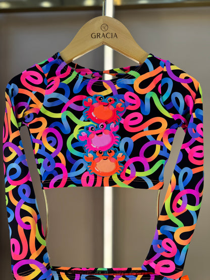 Biquíni Infantil Cropped ML Magali Embolada - Siri Kids