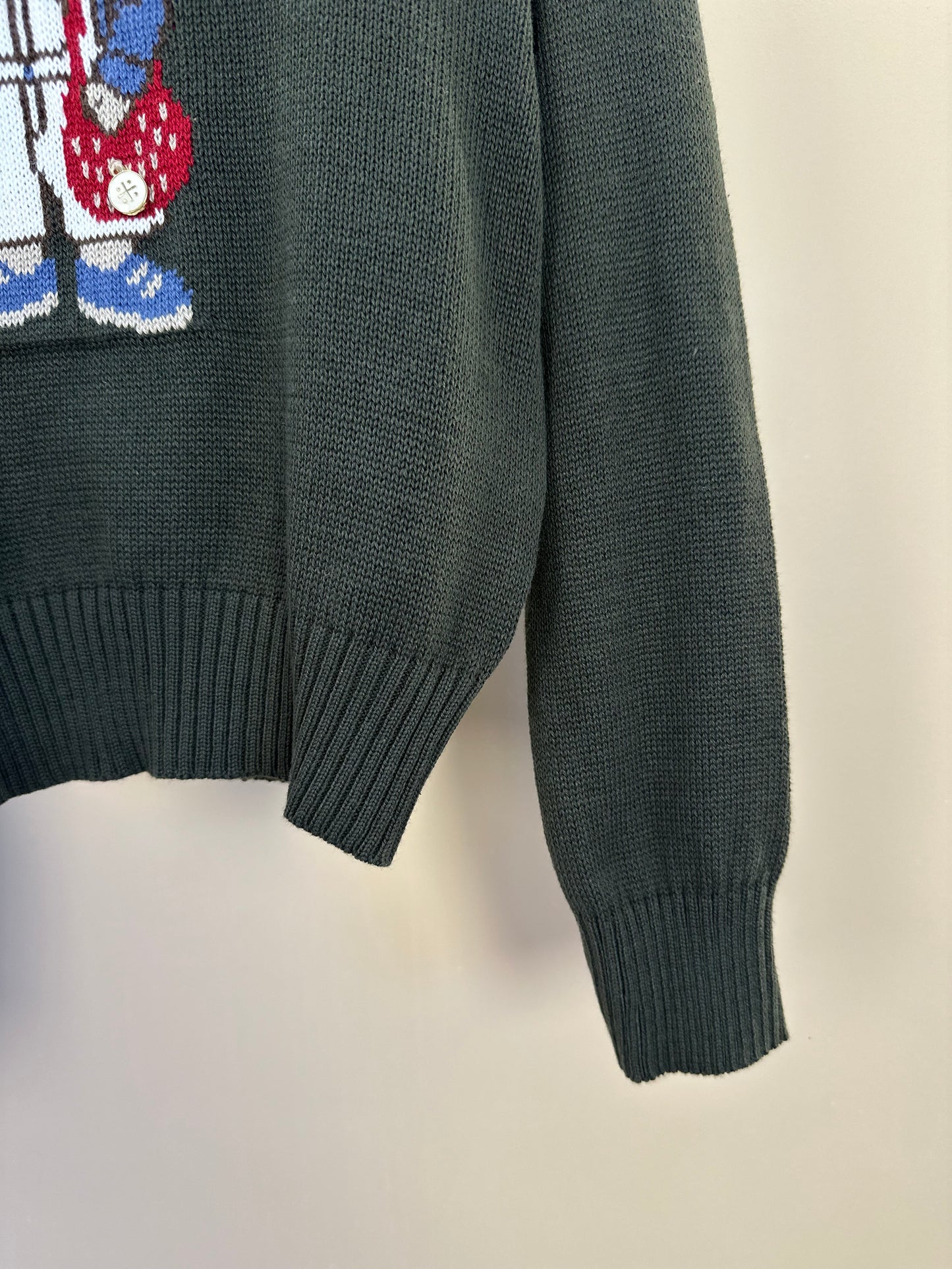 Blusa Infantil Tricot Ursinho Oliva - Um Mais Um