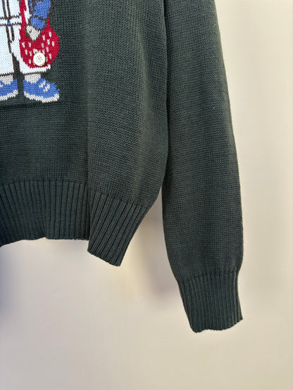 Blusa Infantil Tricot Ursinho Oliva - Um Mais Um