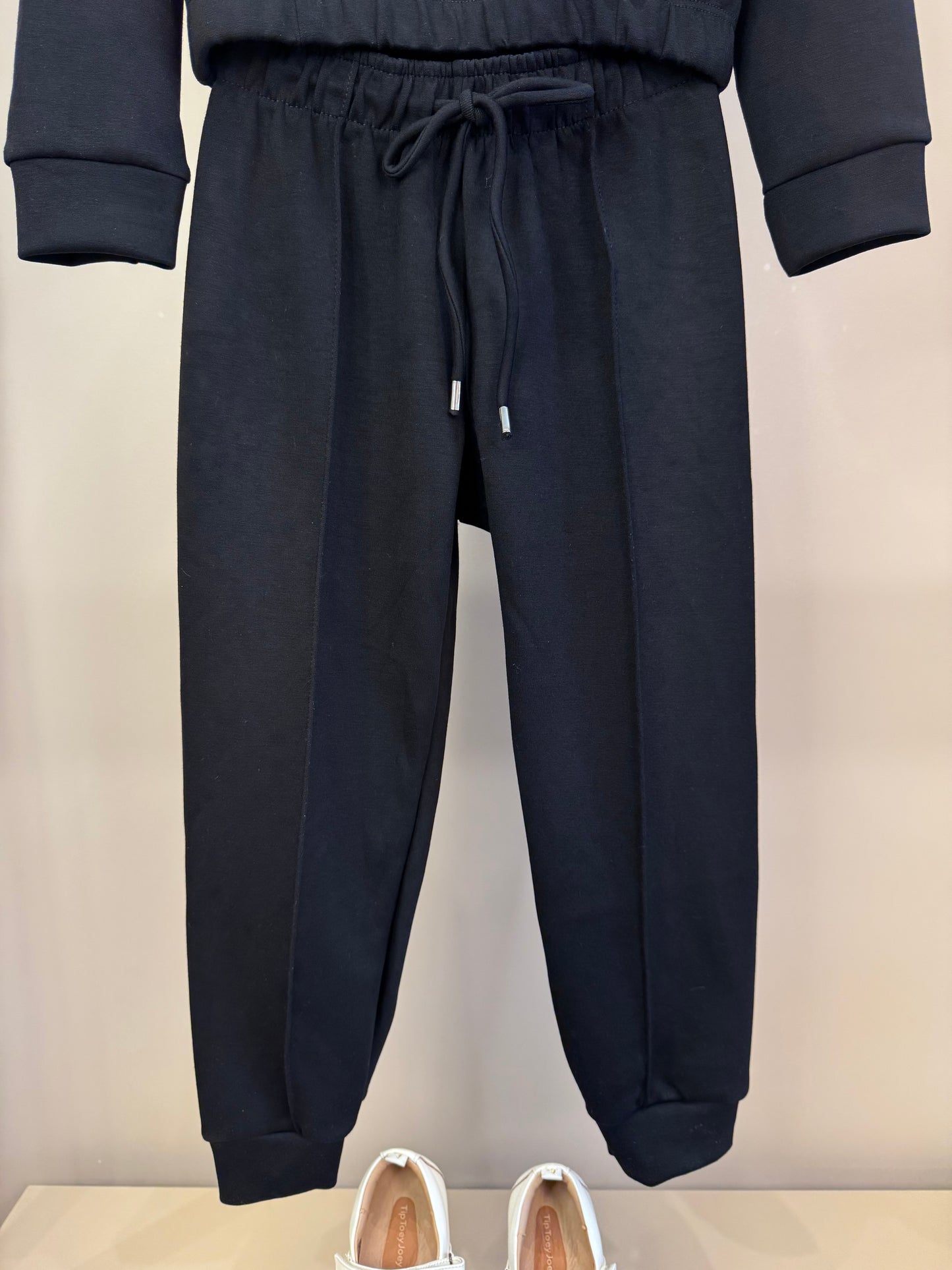 Conjunto Infantil Blusão Boxy Lacinhos Strass e Calça Jogger Tecnonew Preto - Infanti